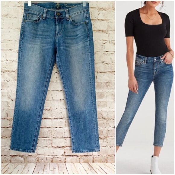 7 for all Mankind crop straight leg jeans - Picture 1 of 6